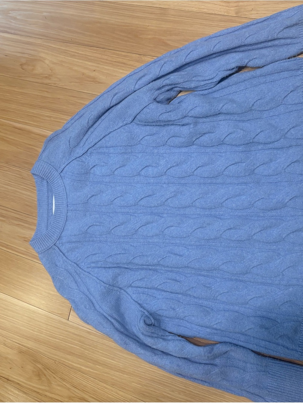 aerie Cable Knit Crewneck Sweater - Periwinkle Blue